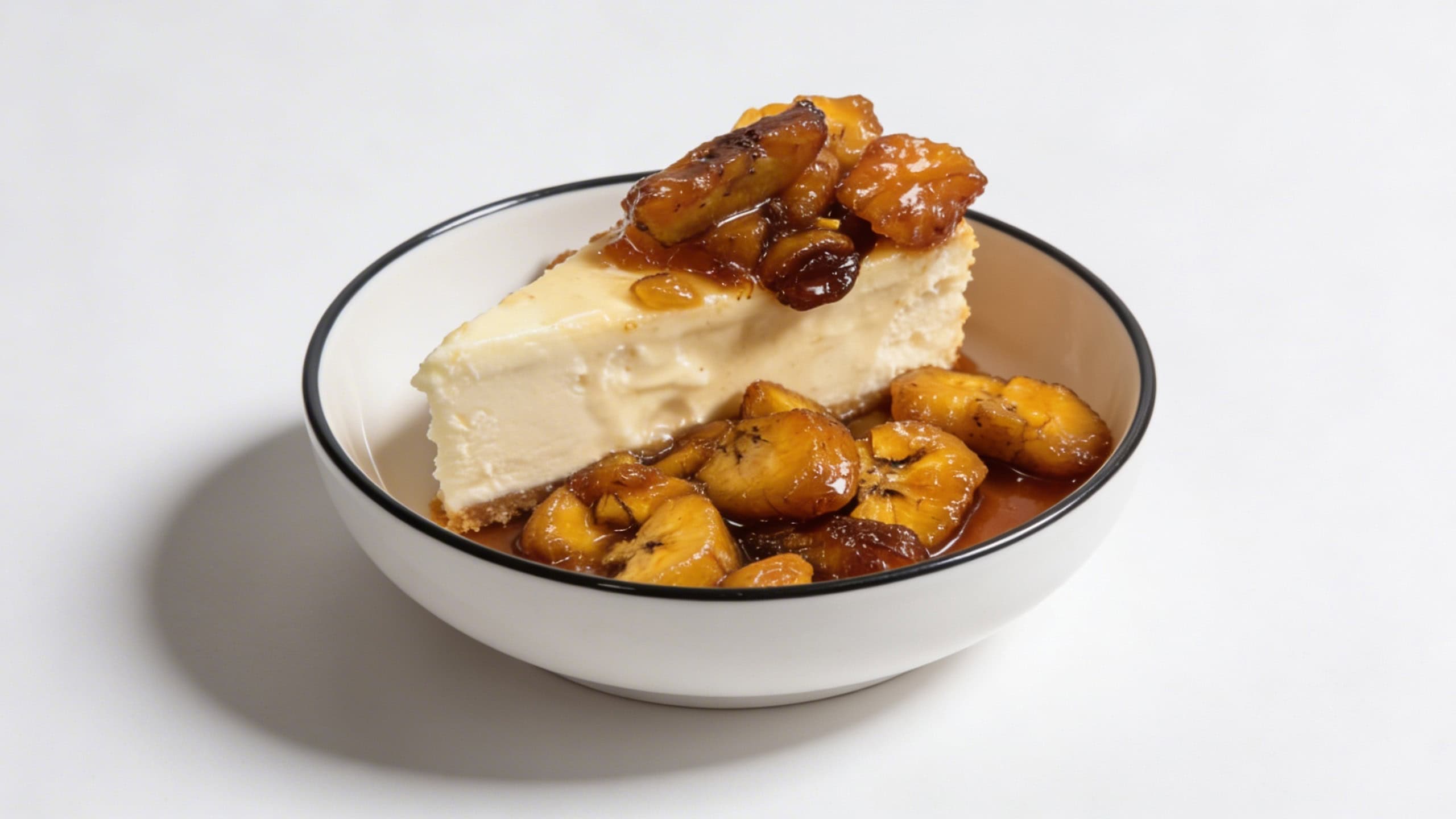 Cheesecake with caramelized sweet plantains